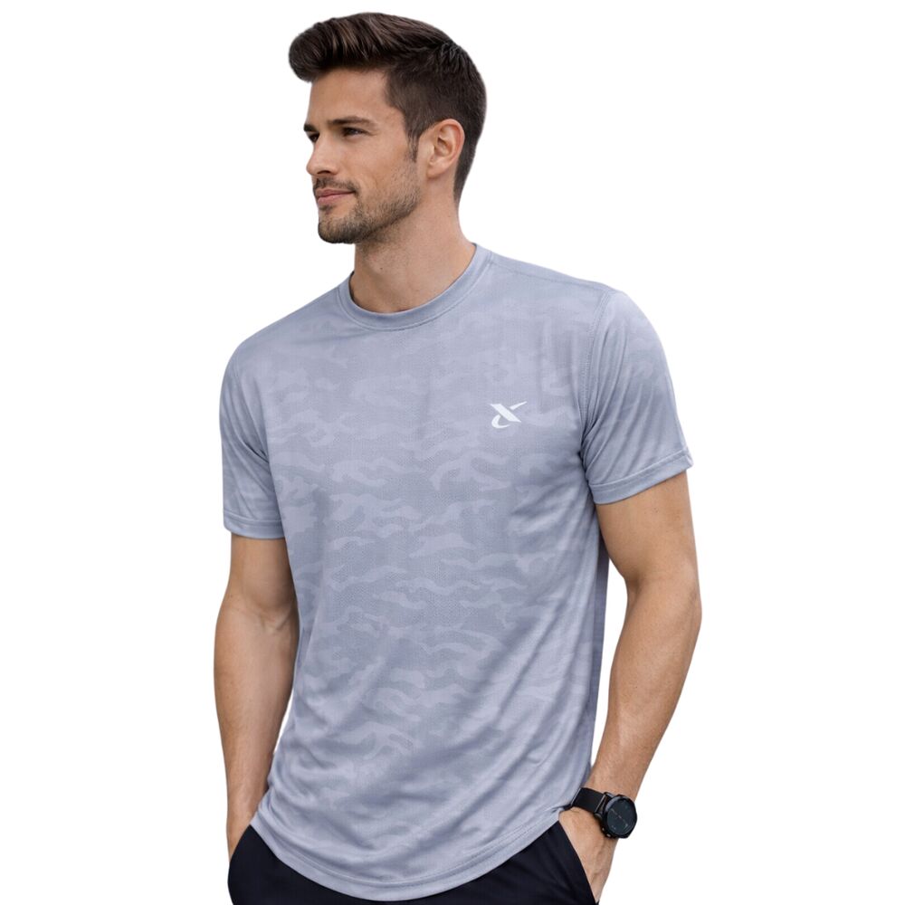 Thrax MT01 Badminton T Shirt Grey Color Round Neck